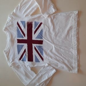 Crazy 8 medium 7 8 Britain England Union Jack long sleeve tshirt